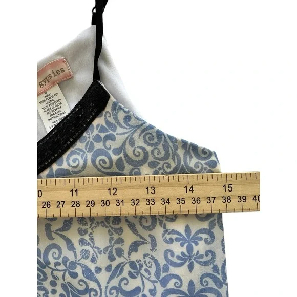 Band of Gypsies Damask Baby Doll Dress Size XS Cami Ruffles Tiered Mini Boho - Picture 8 of 9